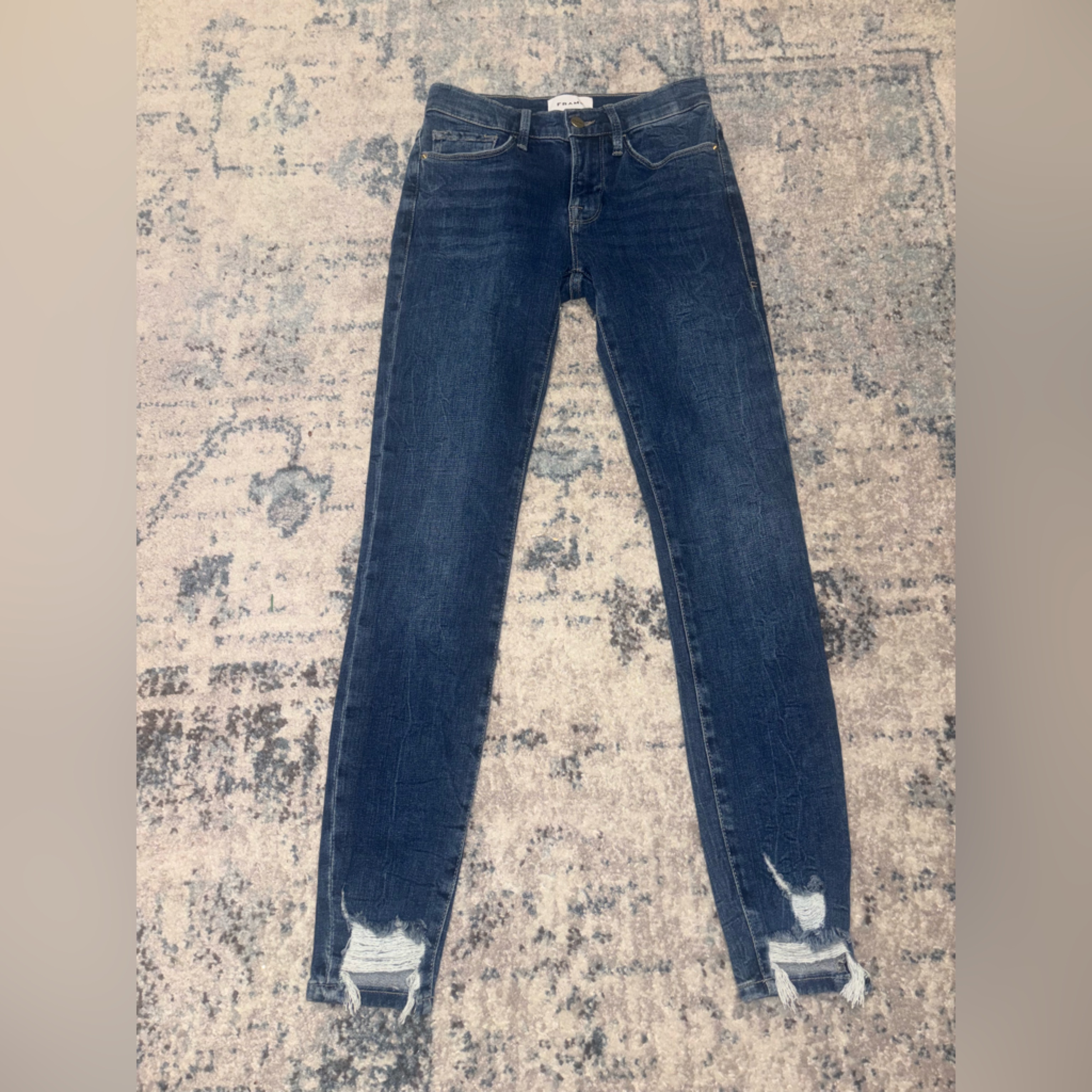 Nwt Frame Le Skinny Jeanne High Rise Skinny Jeans Size 24 Blue Wash